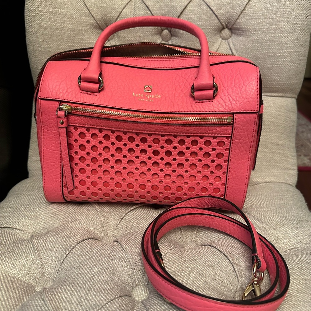 NWOT Kate Spade Coral Satchel with Perforated Design